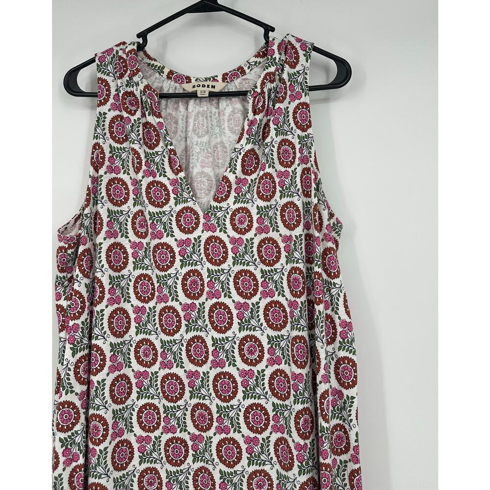 Boden Sleeveless Jersey Shift Dress In Gin Fizz Sunflower - Picture 5 of 9